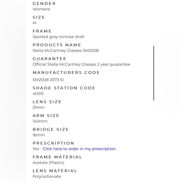 NWT Stella McCartney SM2008 Prescription Glasses - Picture 8 of 8